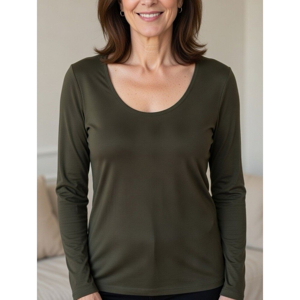 White House Black Market Shirt Womens Large Green Long Sleeve Shirt